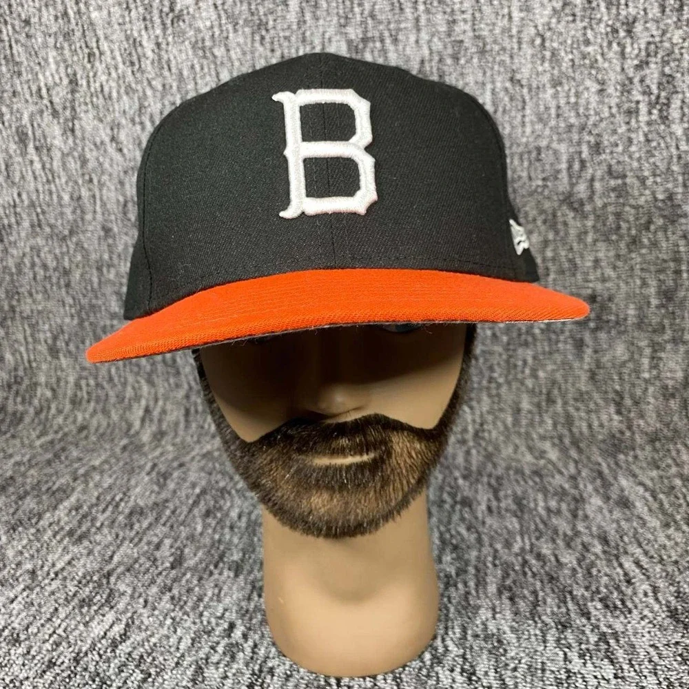 New Era 59FIFTY Fitted Hat Mens 7 1/4 Black‎ Orange Baltimore Orioles B Logo Cap